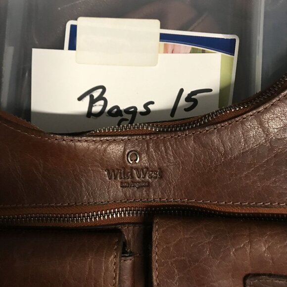 Wild West Los Angeles Brown Leather Crossbody or Shoulder Saddle Bag Pockets - Picture 12 of 12